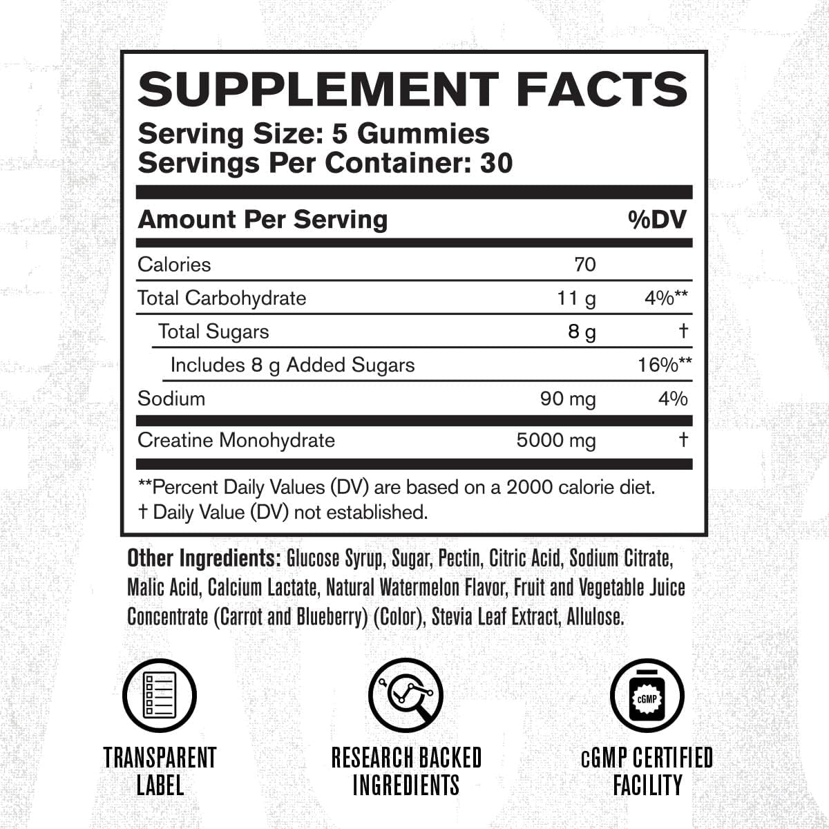 Creatine Monohydrate Gummies 5G Daily Dose (1G per Gummy) - Creatine Gummy for Men and Women, Vegan-Friendly, Travel-Friendly, Third-Party Tested - 150 Gummies, Watermelon