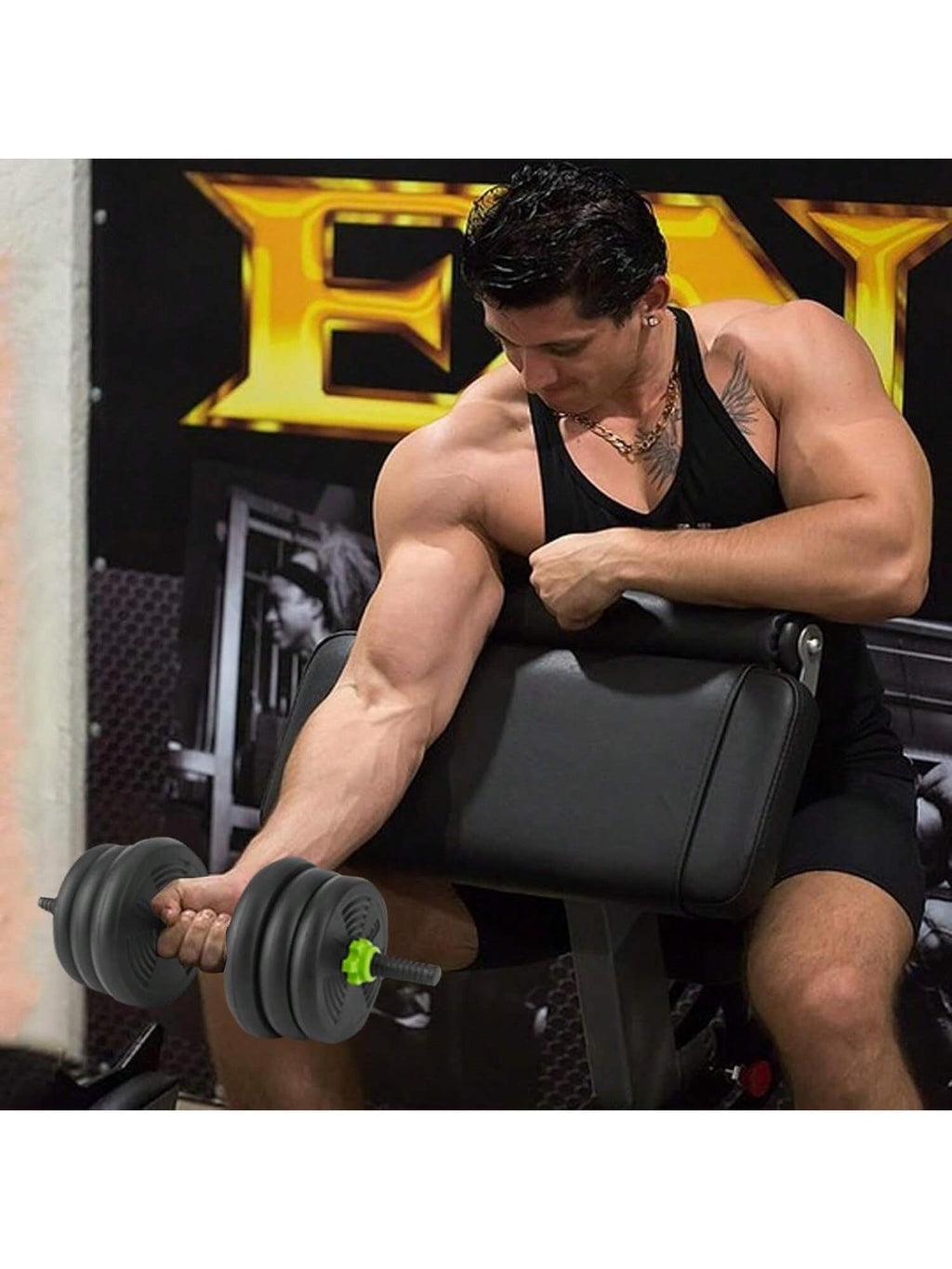 4 in 1 Adjustable Dumbbell Set, 44/66/88 LBS Free Weight Set Used as Dumbbell, Barbell, Kettlebell and Push-Up, Home Gym Fitness Workout Equipment for Men and Women, Black