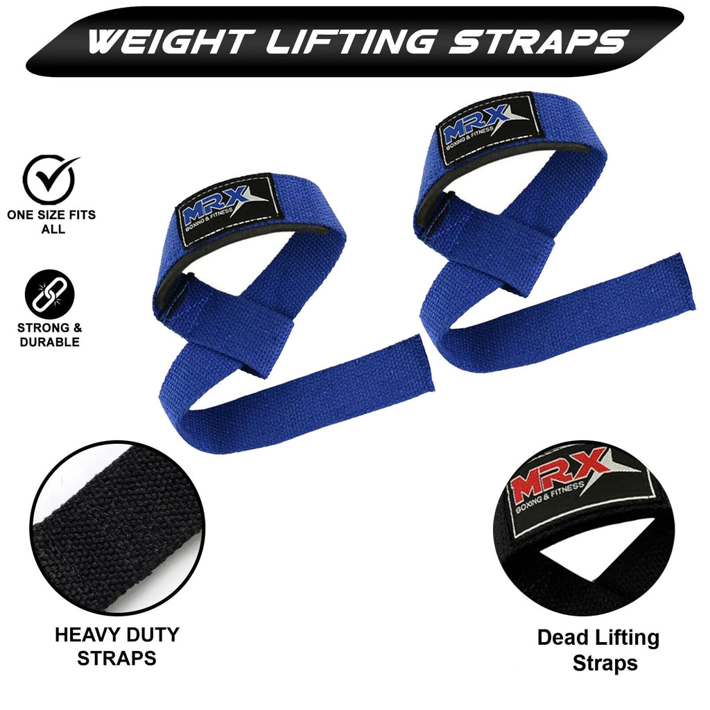 MRX Weight Lifting Straps Gym Wrist Wrap Padded Training Extra Grip Support 1 Pr