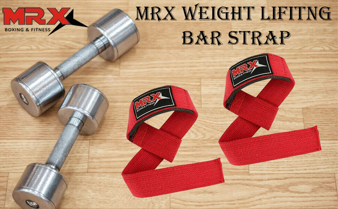 MRX Weight Lifting Straps Gym Wrist Wrap Padded Training Extra Grip Support 1 Pr