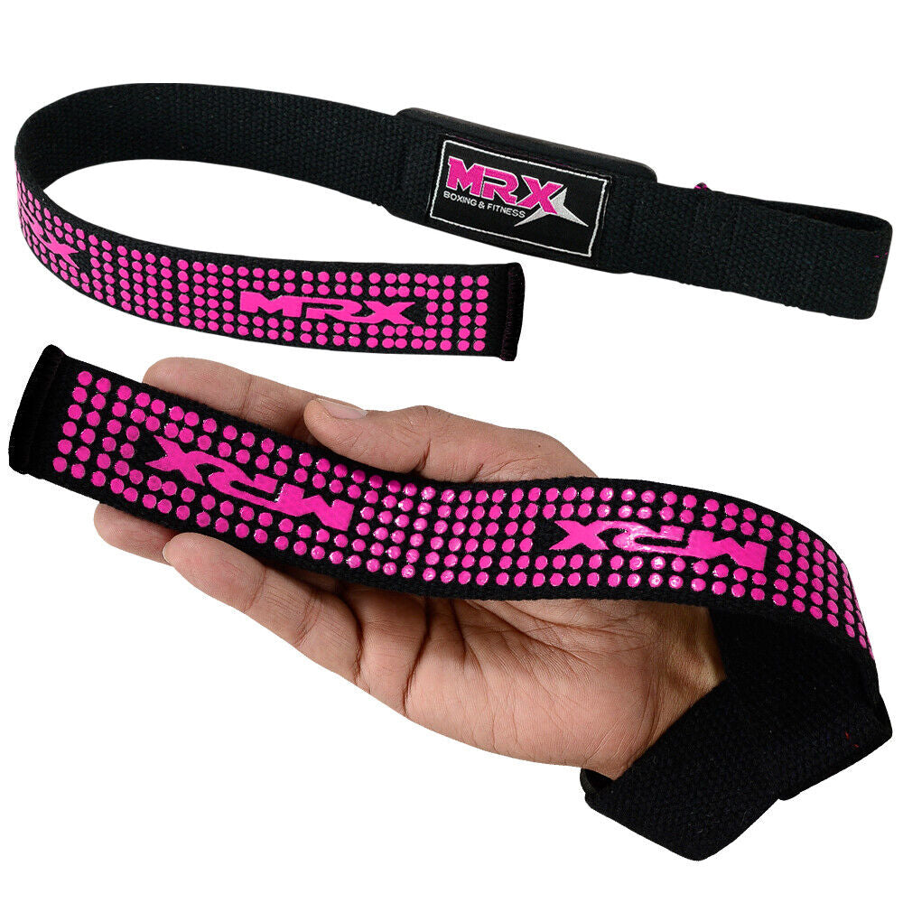 MRX Weight Lifting Straps Gym Wrist Wrap Padded Training Extra Grip Support 1 Pr