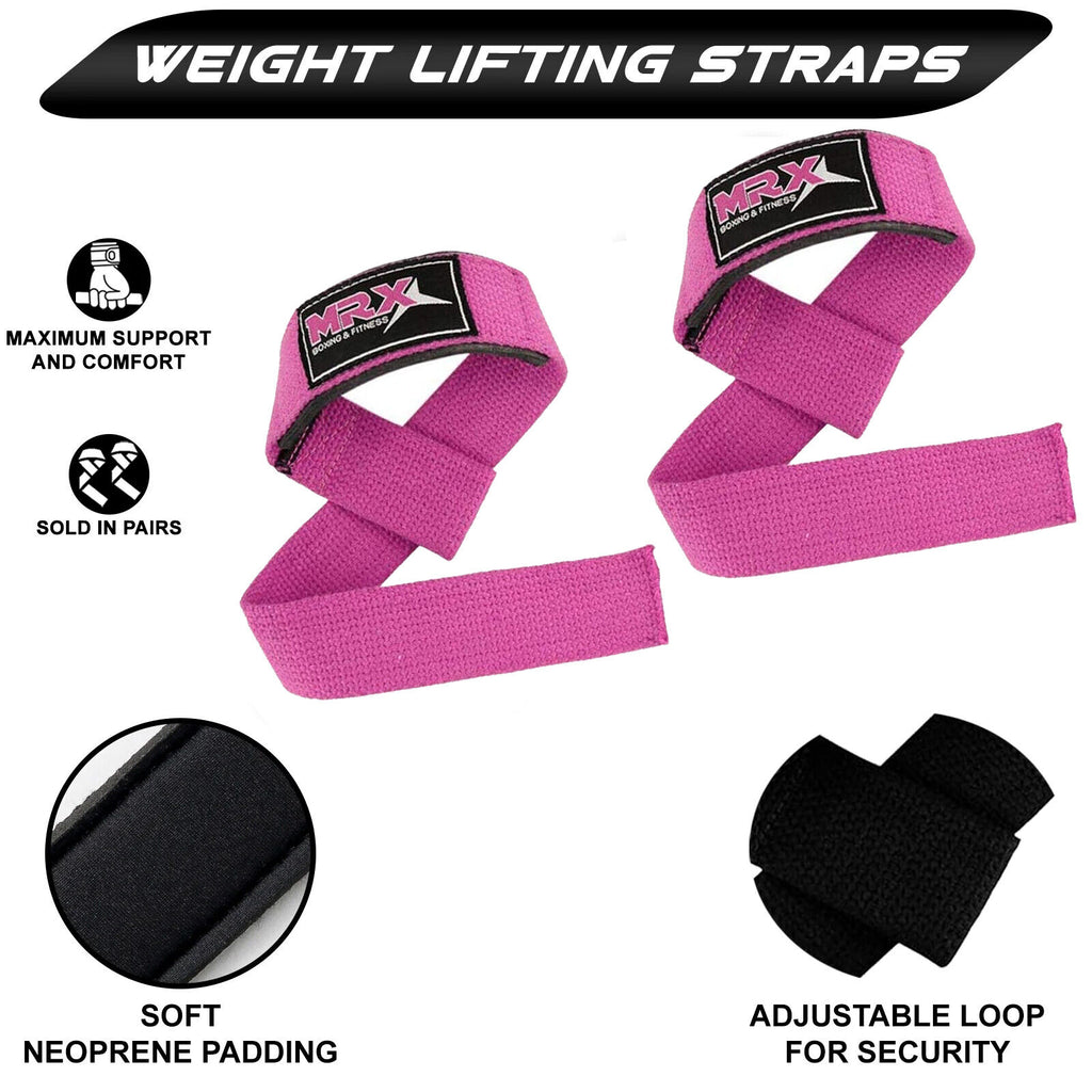 MRX Weight Lifting Straps Gym Wrist Wrap Padded Training Extra Grip Support 1 Pr
