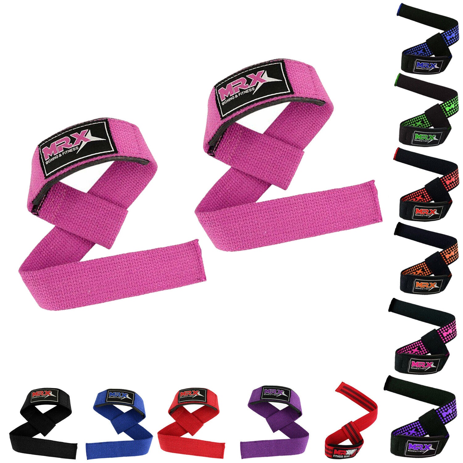 MRX Weight Lifting Straps Gym Wrist Wrap Padded Training Extra Grip Support 1 Pr