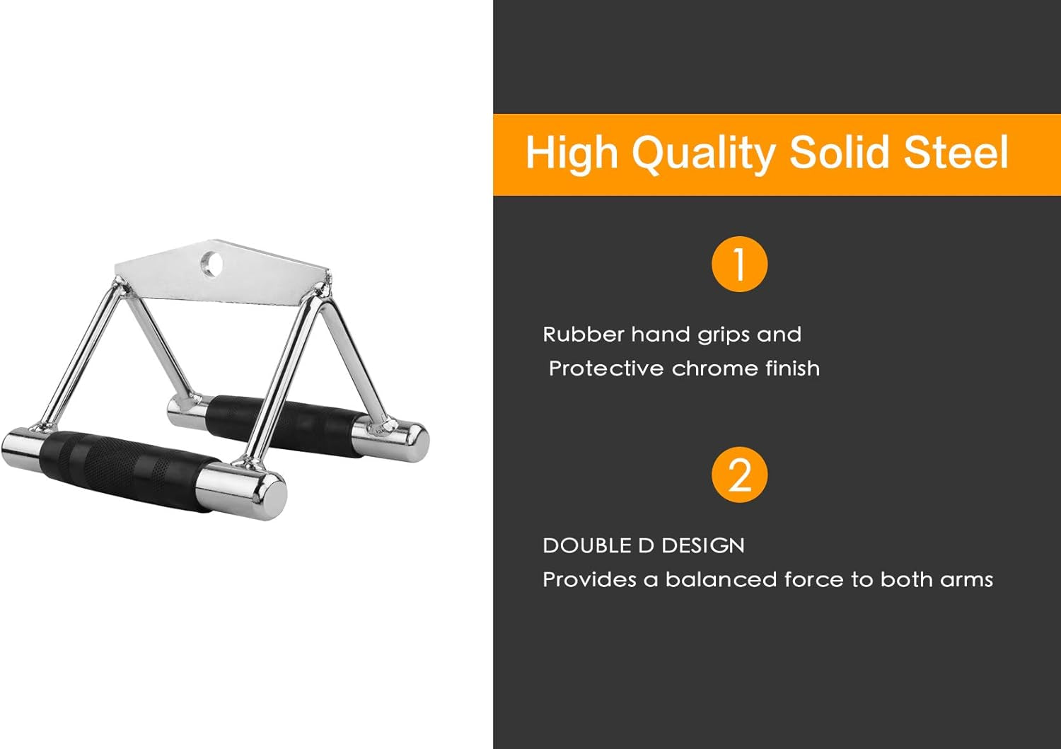 Double D Handle Cable Attachment, V Shaped Handle, Exercise Machine Attachments for Gym, Strength Training for Fitness