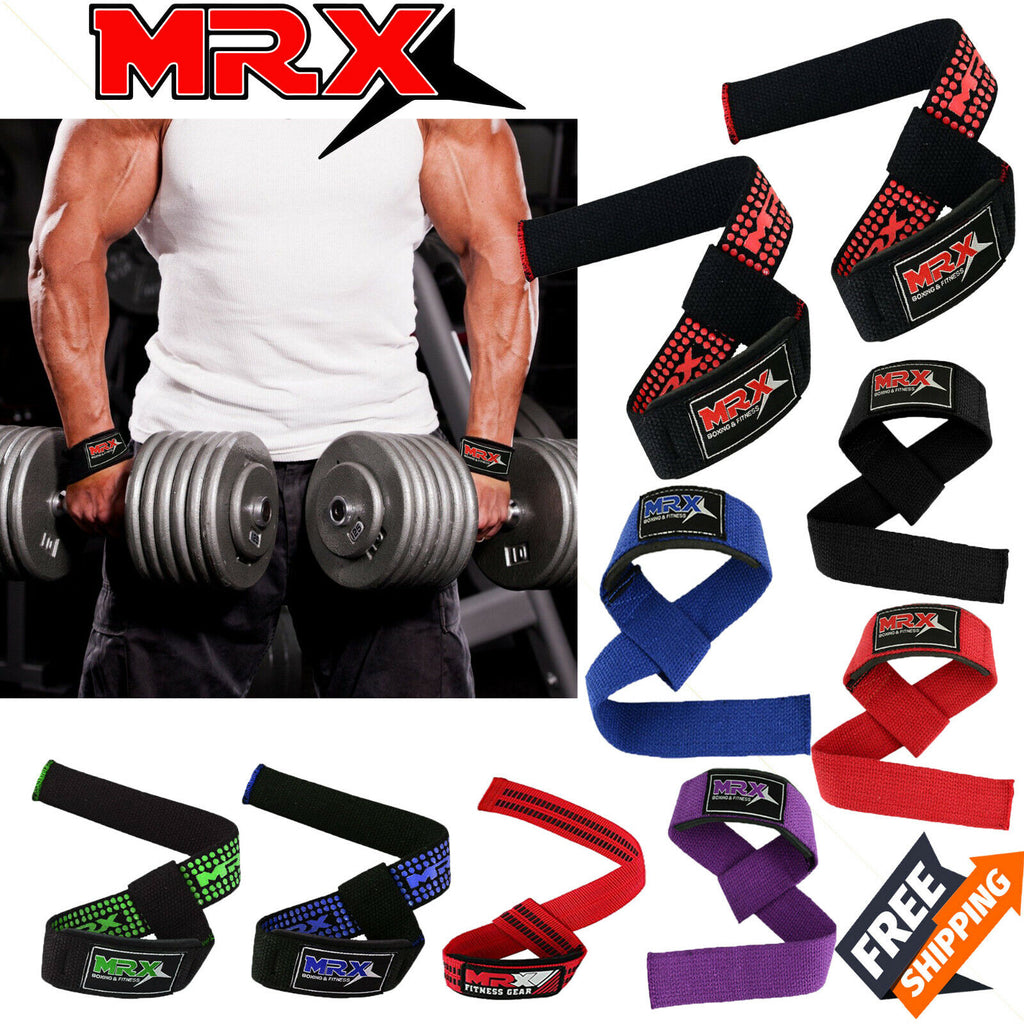 MRX Weight Lifting Straps Gym Wrist Wrap Padded Training Extra Grip Support 1 Pr