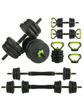 4 in 1 Adjustable Dumbbell Set, 44/66/88 LBS Free Weight Set Used as Dumbbell, Barbell, Kettlebell and Push-Up, Home Gym Fitness Workout Equipment for Men and Women, Black