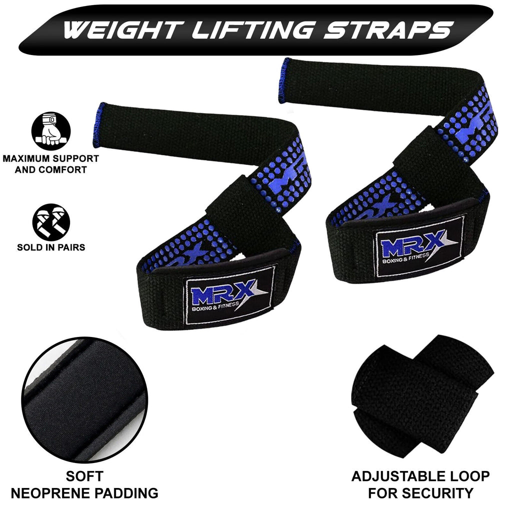 MRX Weight Lifting Straps Gym Wrist Wrap Padded Training Extra Grip Support 1 Pr