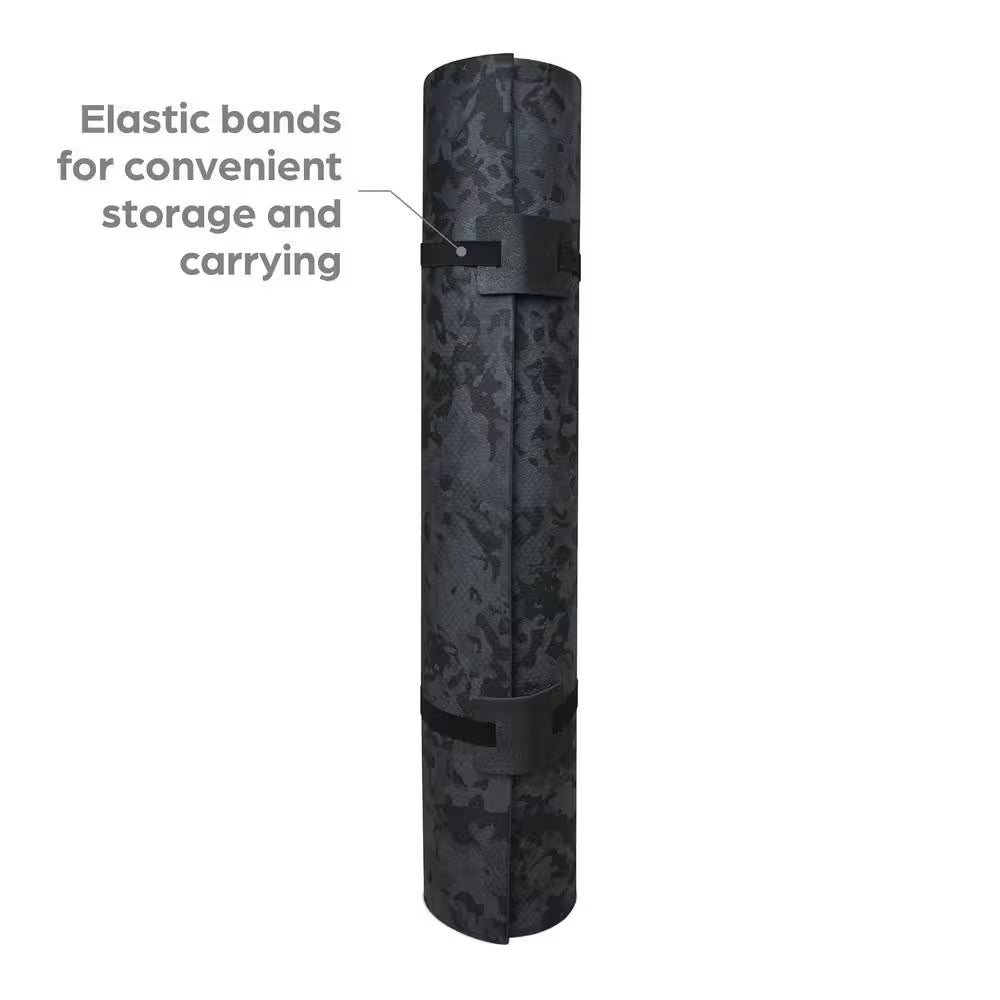 Gray Camo 72 In. W X 36 In. L Rubber Multi-Purpose Fitness Equipment Mat (18 Sq. Ft.)