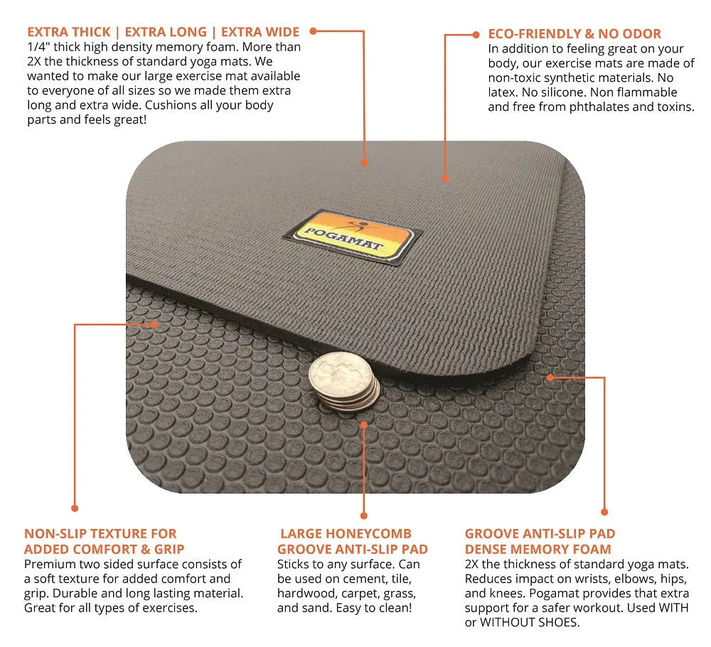 6' X 4' X 1/4" Large Exercise Mat - (24 Square Feet)