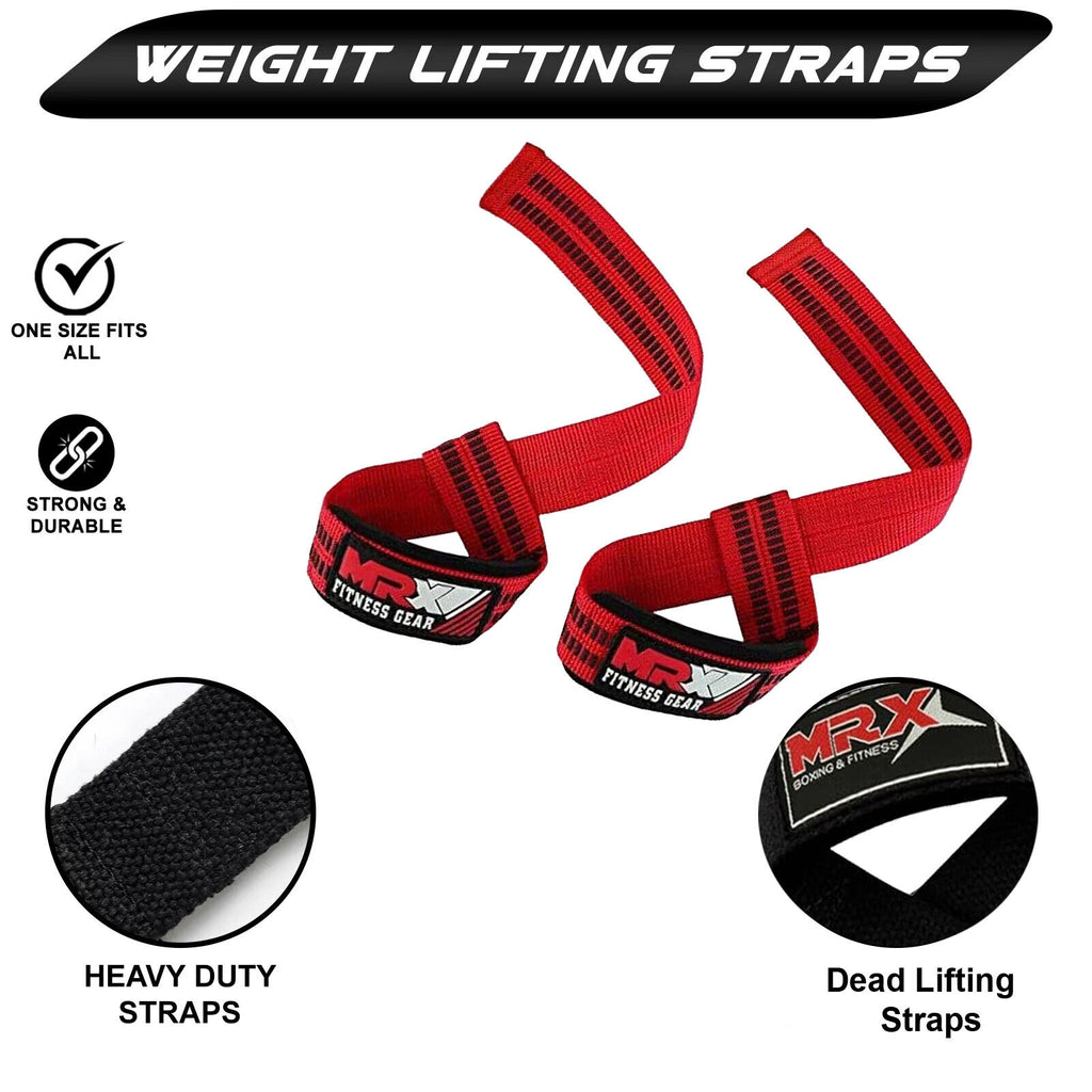 MRX Weight Lifting Straps Gym Wrist Wrap Padded Training Extra Grip Support 1 Pr