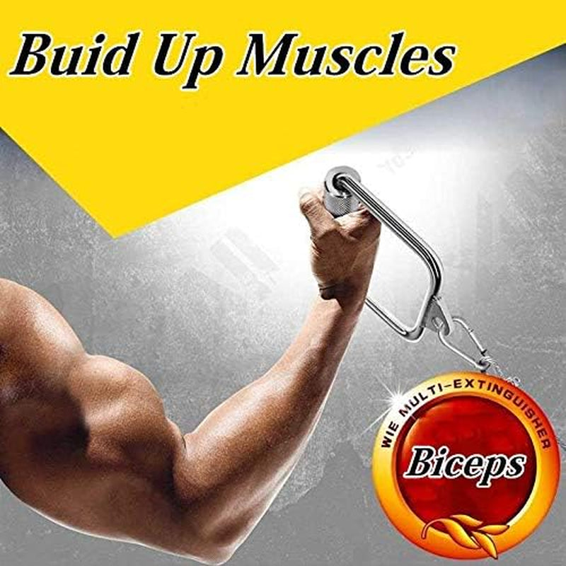 D Handle with Hook Cable Machine Attachment, LAT Pull down Handles Accessories for Home and Gym