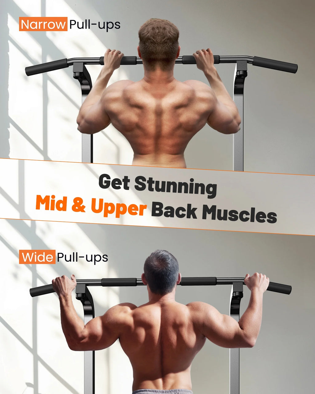 Adjustable Power Tower 400Lbs Max Weight Dip Station Pull up Bar Power Rack Push up Resistance Band for Home Gym