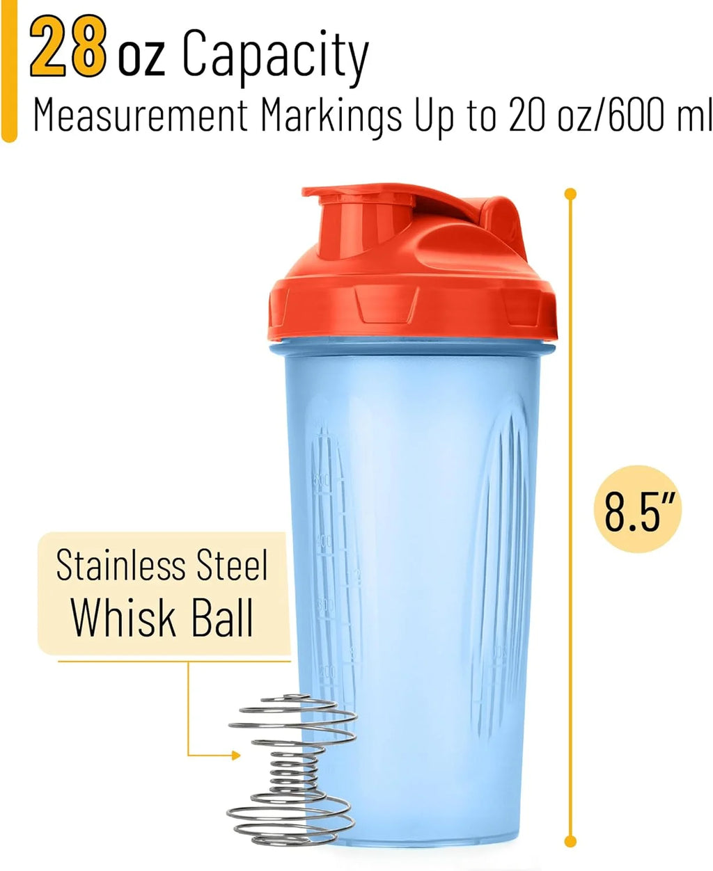 - Shaker Bottles for Protein Mixes, 28 Oz, Protein Shaker Bottle with Wire Whisk Ball, Shaker Cup, Mixer Bottle