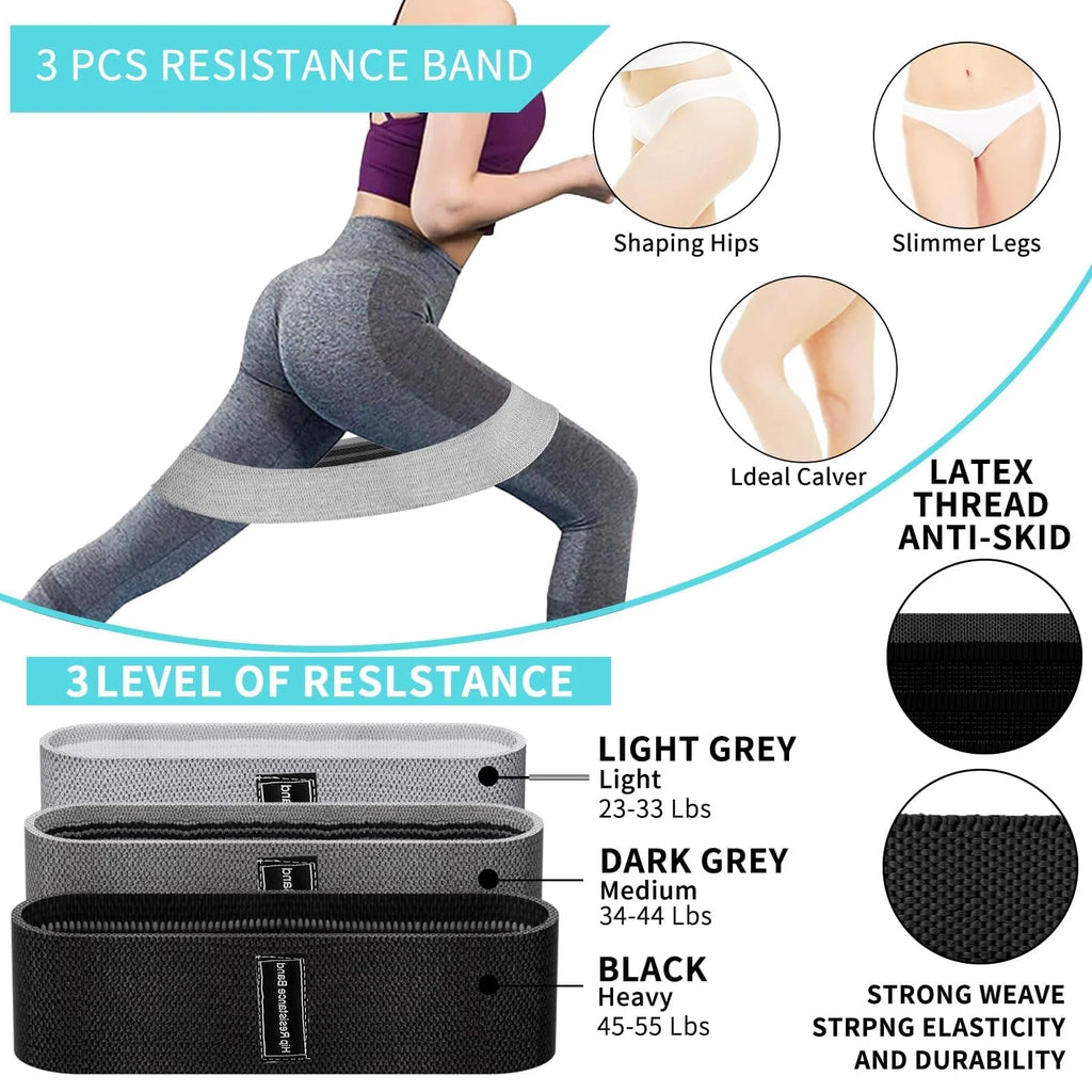 9 Pcs Barbell Pad Set, Barbell Squat Pad for Hip Thrusts, Lunges, Leg Day with 2 Gym Ankle Straps, 3 Hip Resistance Bands, 2 Lifting Strap, Barbell Pad and Carry Bag, Black