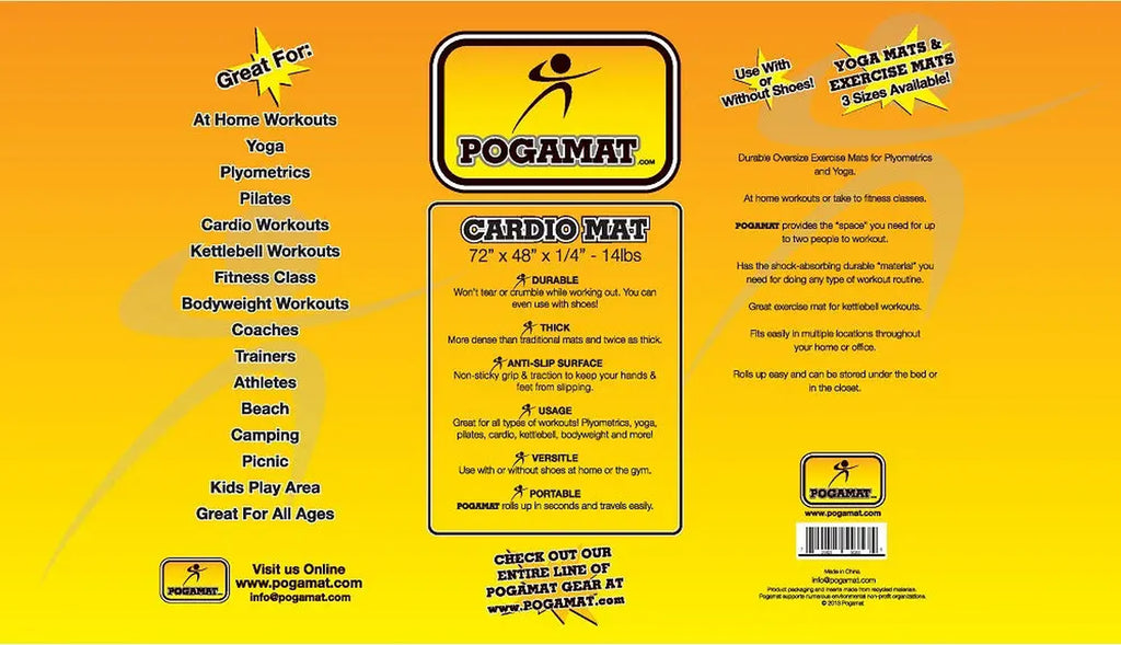 6' X 4' X 1/4" Large Exercise Mat - (24 Square Feet)