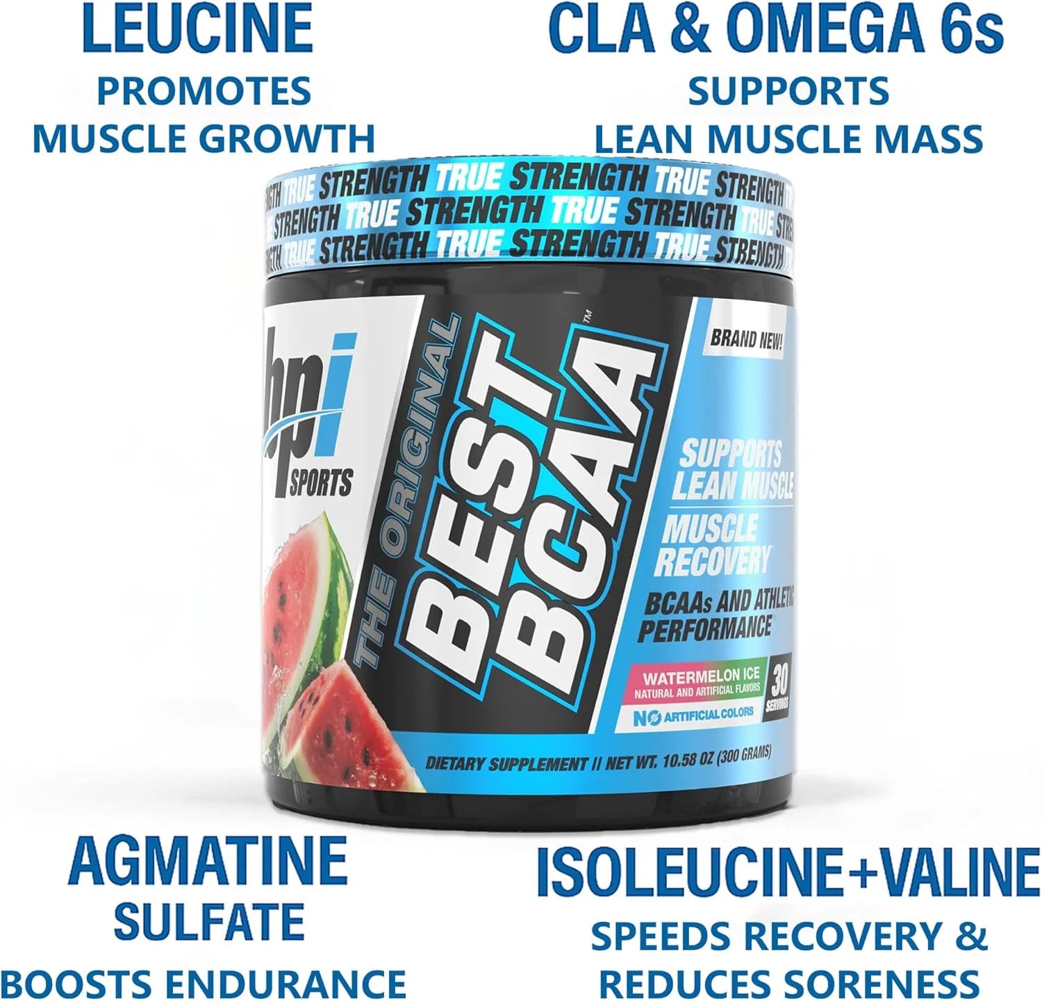 Best BCAA Powder, Watermelon Ice, 10.58 Oz, 30 Servings, Amino Acids for Muscle Recovery