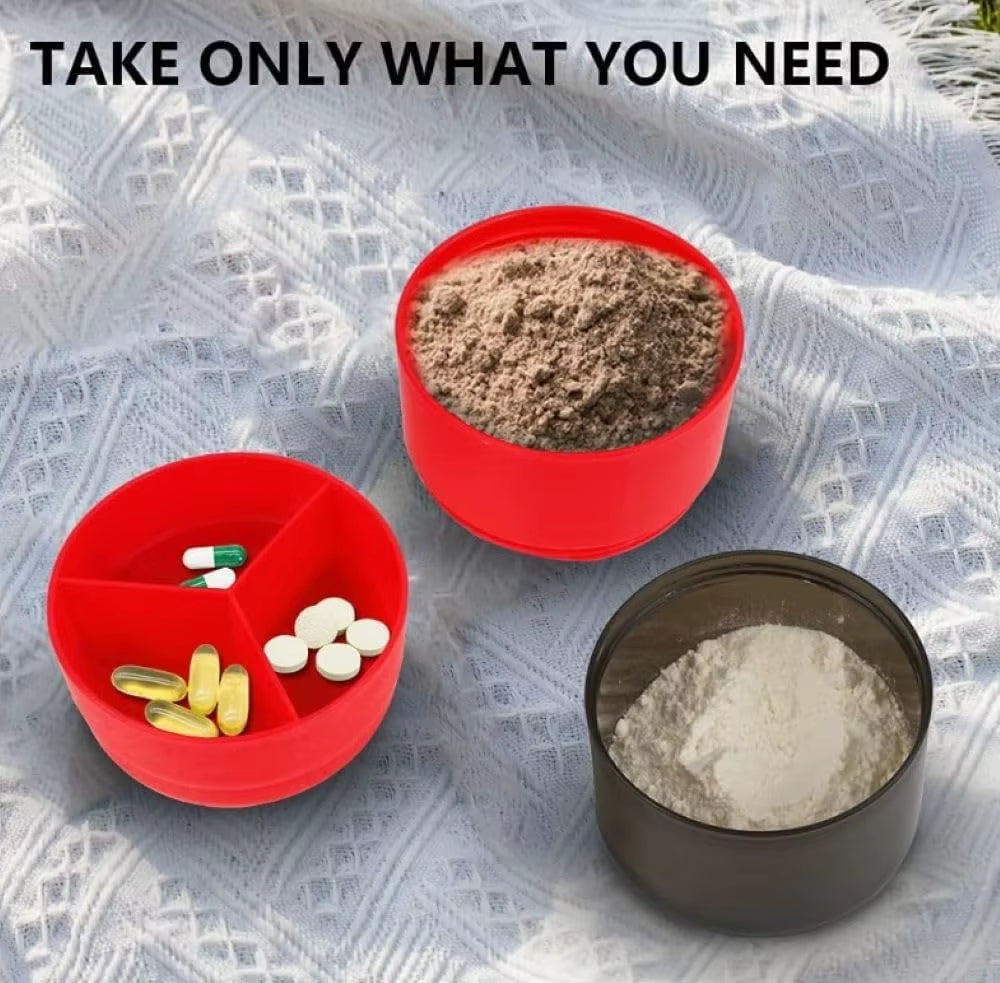 500Ml Layered Protein Bottle Powder Shaker with Powder Storage Container Large Water Bottle Water Bottle with Wire Stirring Ball