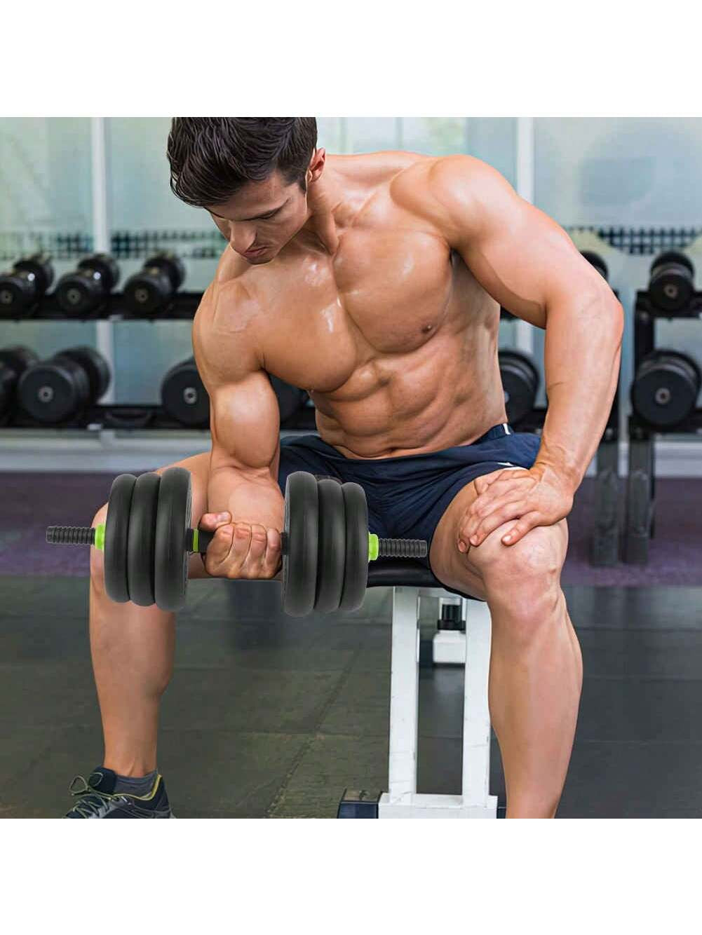 4 in 1 Adjustable Dumbbell Set, 44/66/88 LBS Free Weight Set Used as Dumbbell, Barbell, Kettlebell and Push-Up, Home Gym Fitness Workout Equipment for Men and Women, Black