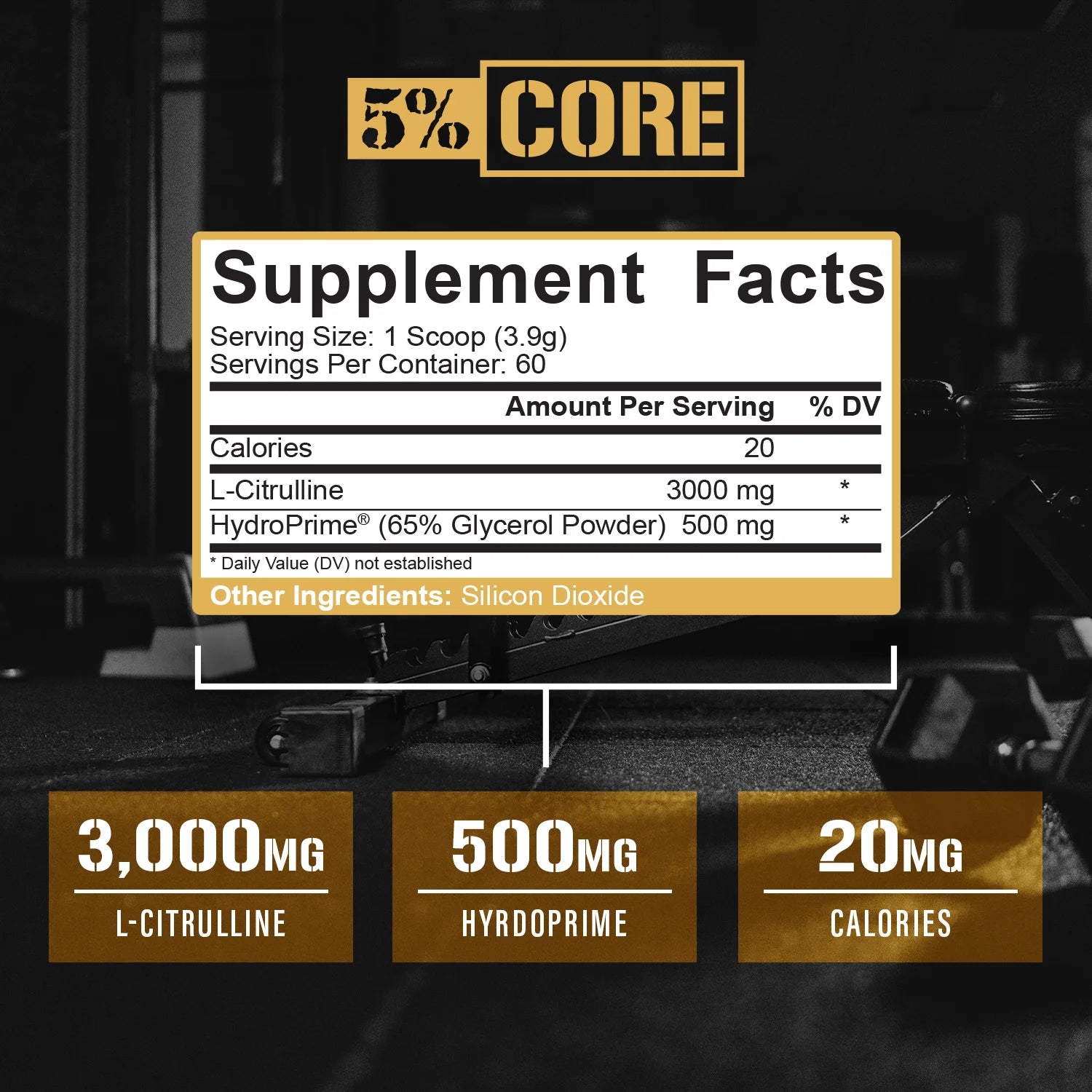 Core L-Citrulline 3000 with Glycerol | Nitric Oxide Booster & Muscle Pump Supplement | Pre-Workout Additive | Unflavored (60 Servings)