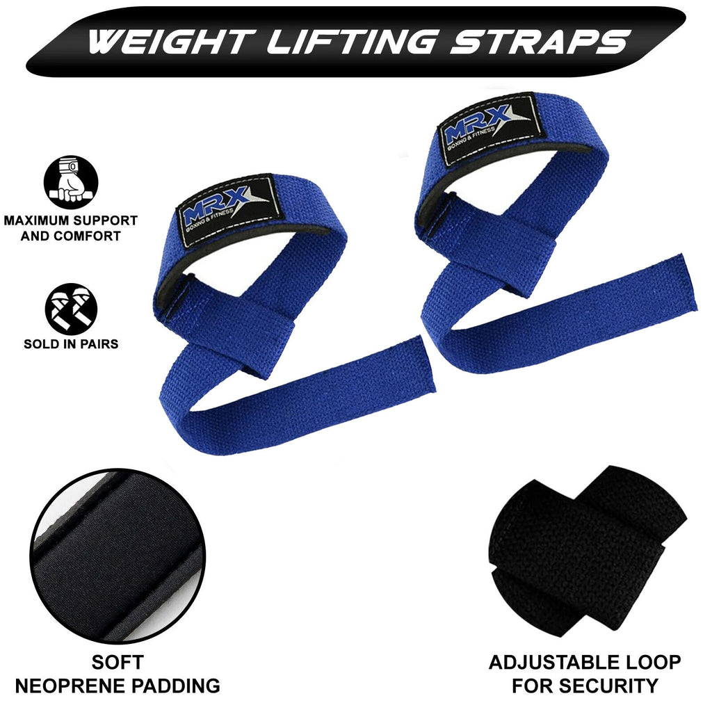 MRX Weight Lifting Straps Gym Wrist Wrap Padded Training Extra Grip Support 1 Pr