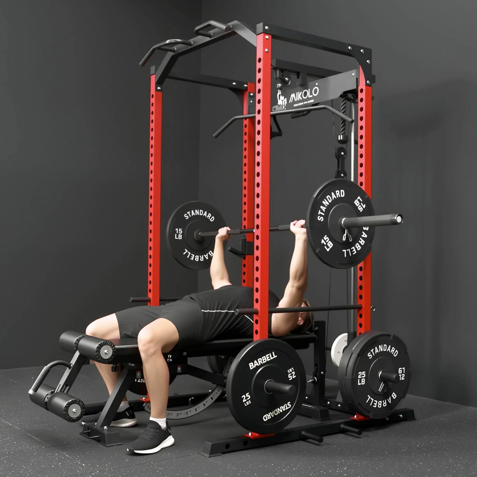 F4 Power Rack with Lat Pull down System